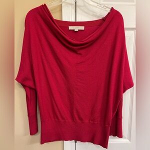 Loft Size S Red Holiday Sweater. Good used condition. Dolman sleeve